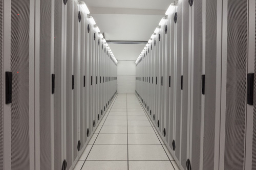 rows of data center server racks